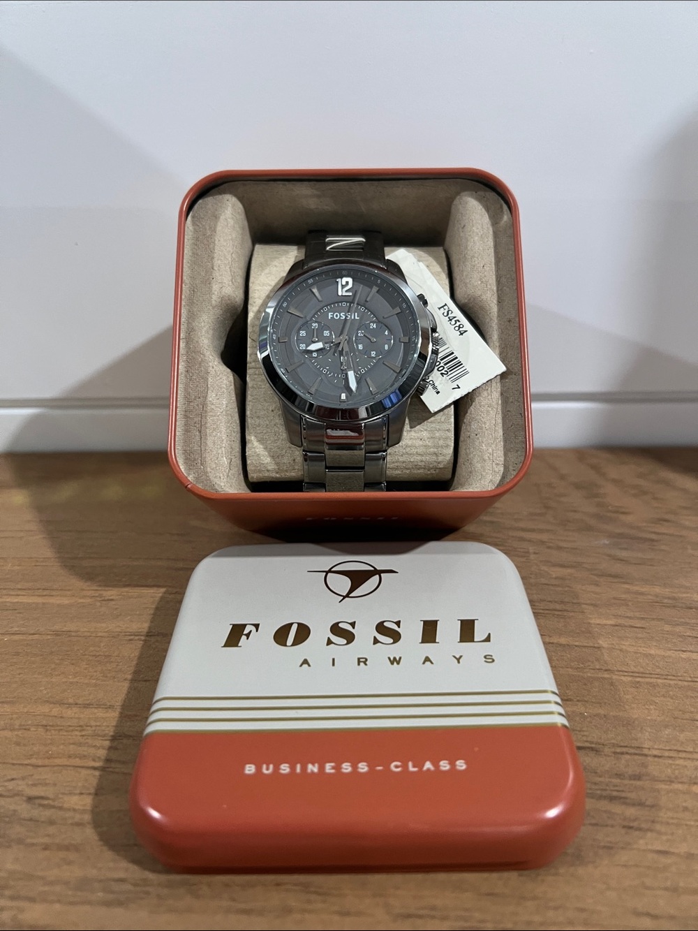 Fossil Silver-Tone Stainless Steel Watch with Gray Dial